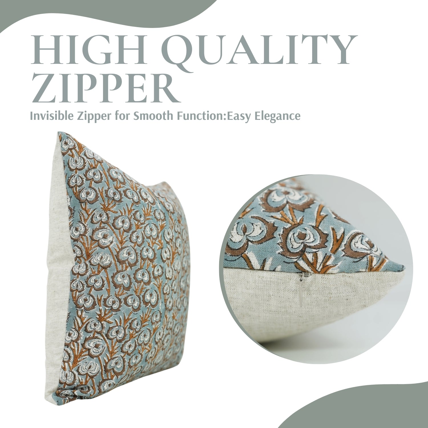 Elegant Handmade Block Printed Viscous Linen Pillow Cover - Heart Wine