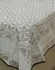 Artisan-made cotton bedsheet featuring traditional Indian block print patterns.