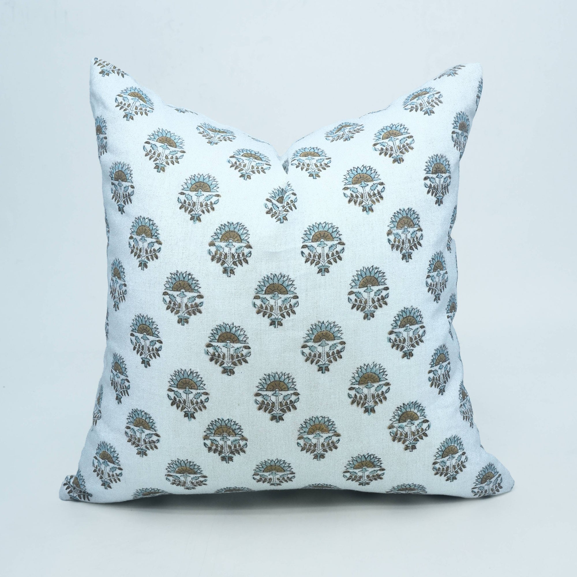 Hand Block Print Boho Cushion Cover | Inderjeet Linen Gray