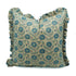 Block Print Frill Linen Blend Indoor Sofa Pillow Cover - Swarna
