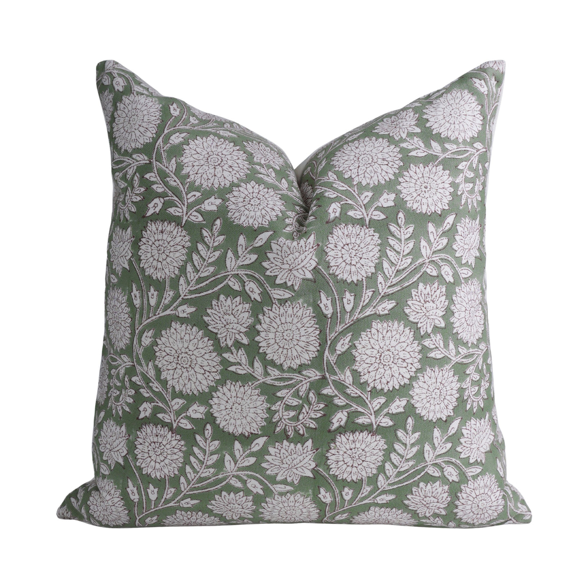 Indian Sage Floral Thick Cotton White Cushion Cover - Rajat
