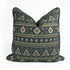 Floral Printed Piping Deep Navy Viscose Linen Cushion Cover