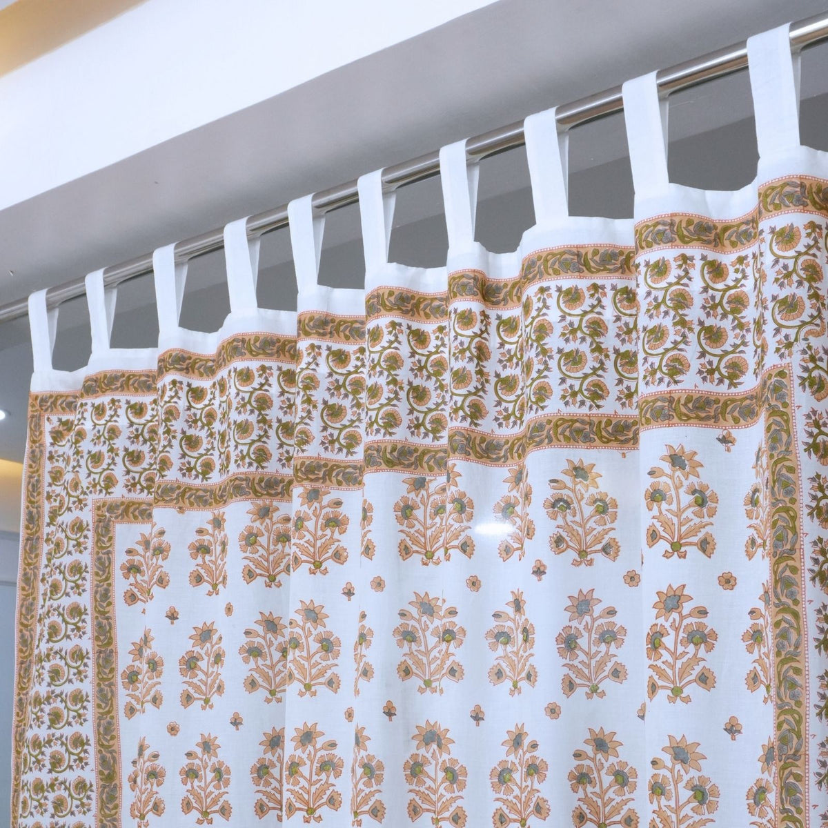 Handcrafted Block Print 100% Cotton Curtains - Sawrna