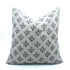 Hand Block Print Linen Cushion Cover Green & Brown Diwali Flower