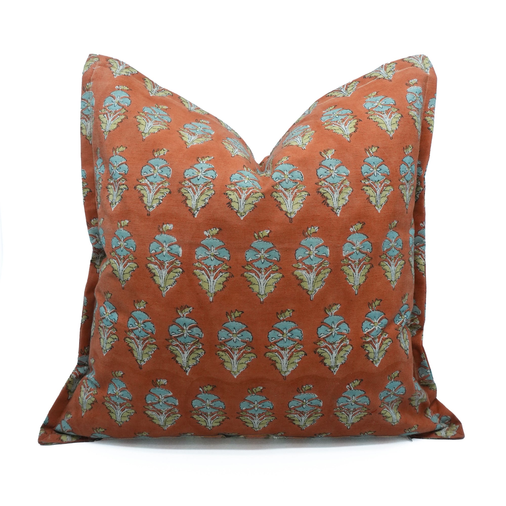 Handcrafted Oxford Linen Blend Boho Pillow Cover || Rust Mormukut