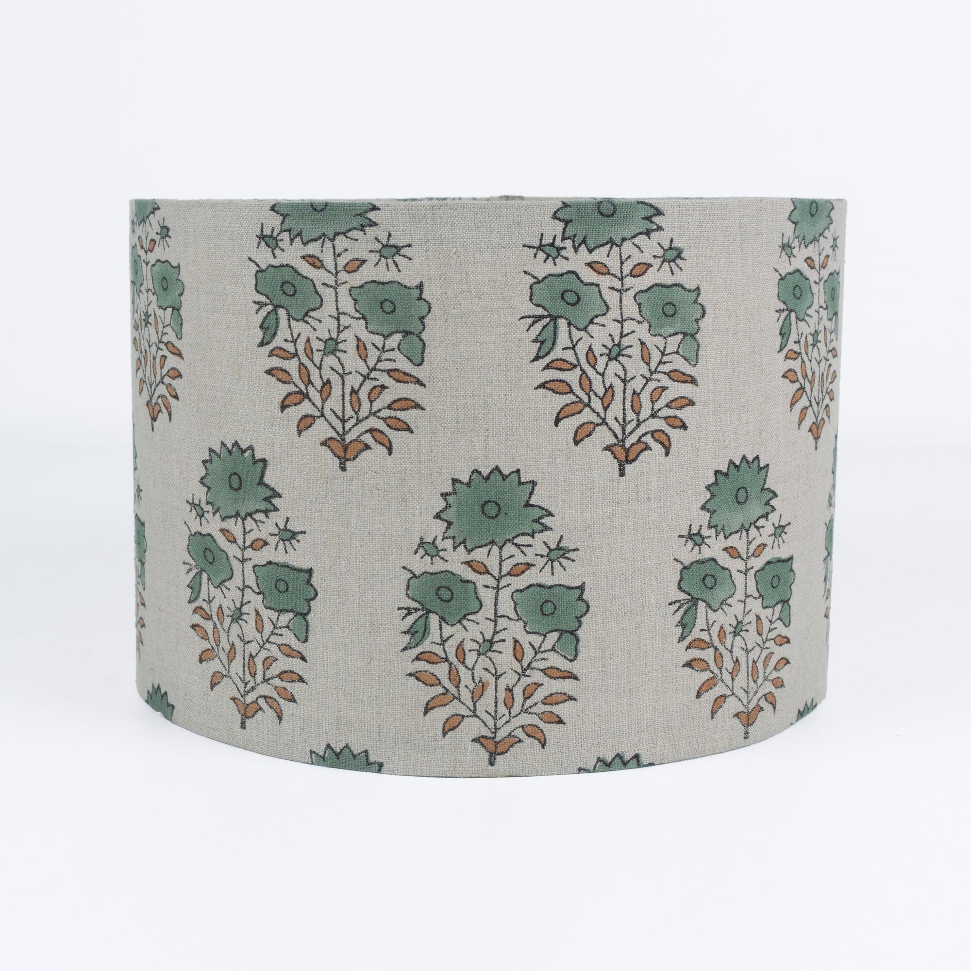 Mayra Indian Block Print Floral Pure Linen Boho Lampshade