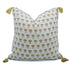 Indian Artisan Block Print Tassel Linen Pillow Cover - Kohinoor