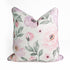 Rose Floral Printed Cream Viscose Linen Piping Cushion Cover 