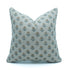Handcrafted Palak Jute Linen Blue Floral Throw Pillow Cover