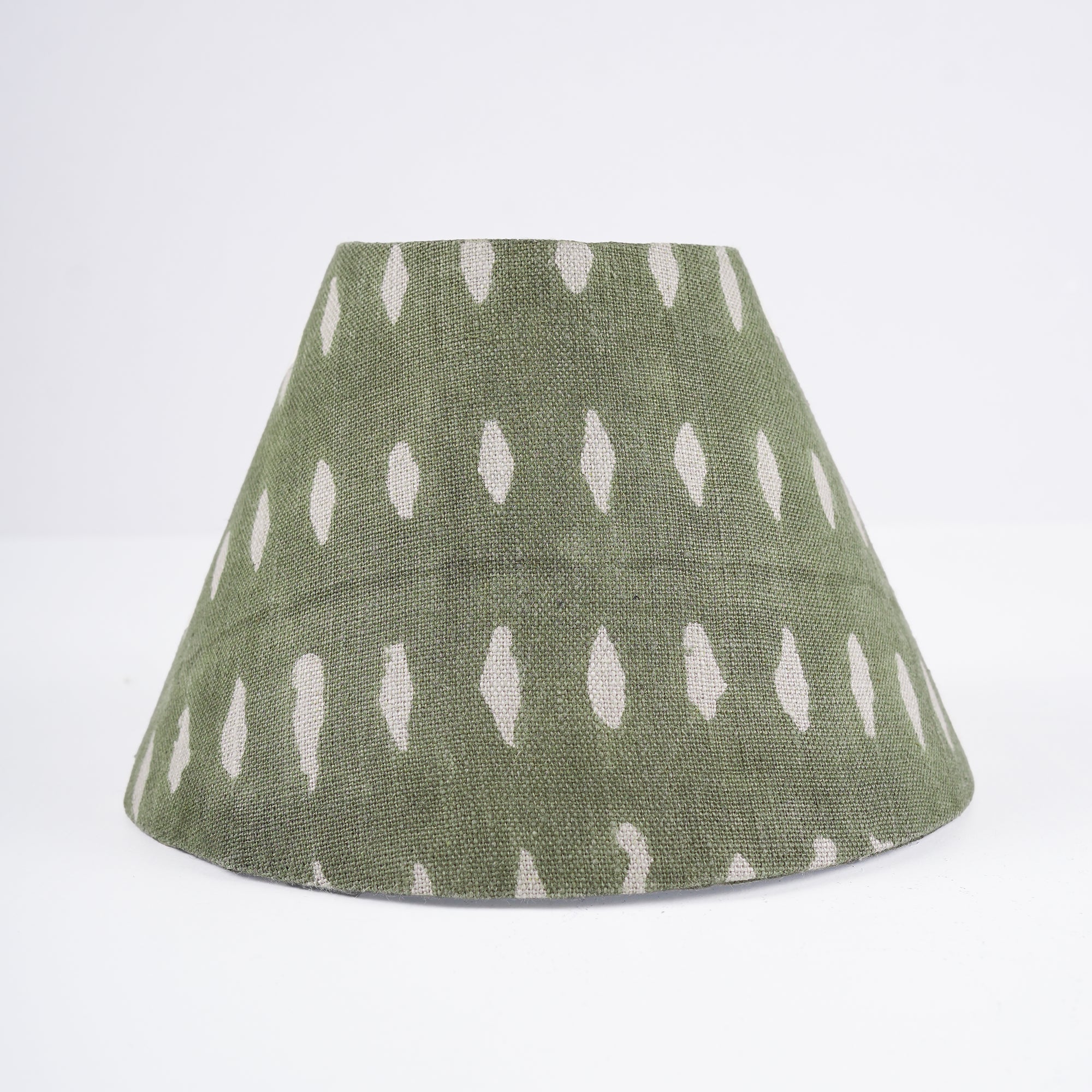 Block Printed Linen Boho Decor Lampshade - Omji Green