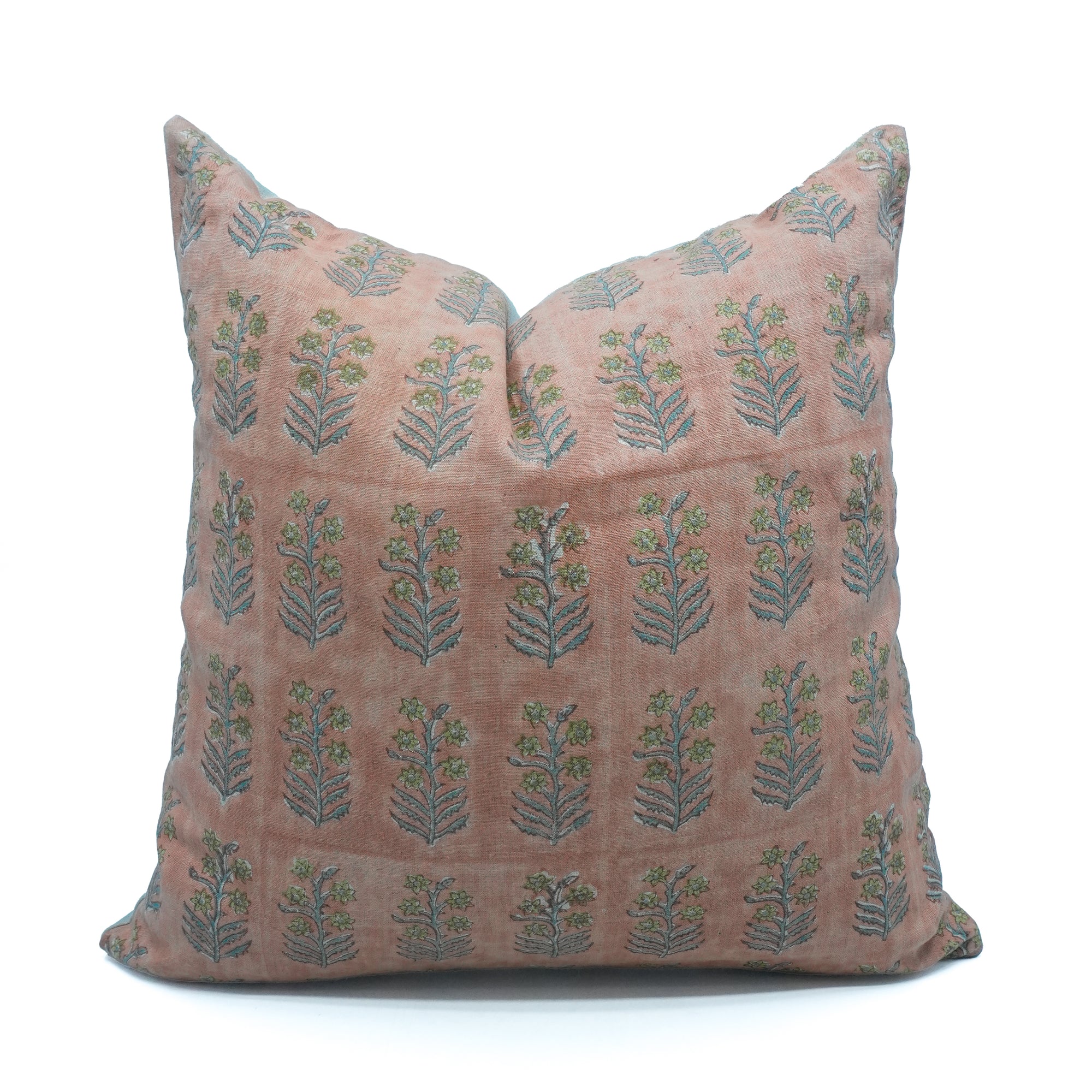 Inderdhanush Handmade Peach Pure Linen Cushion Cover 