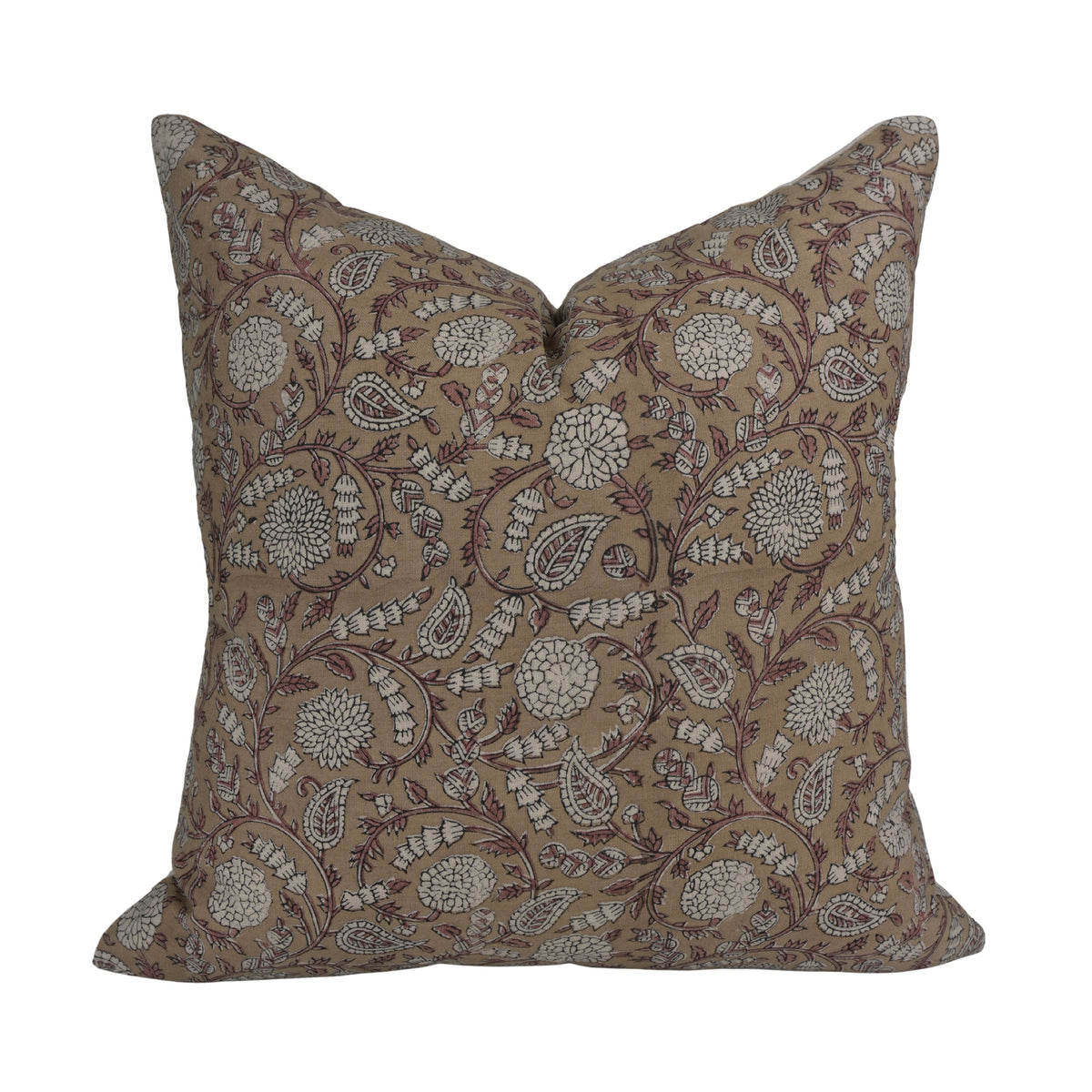 Handmade Shilong Linen Blend Camel Decorative Pillow Cover