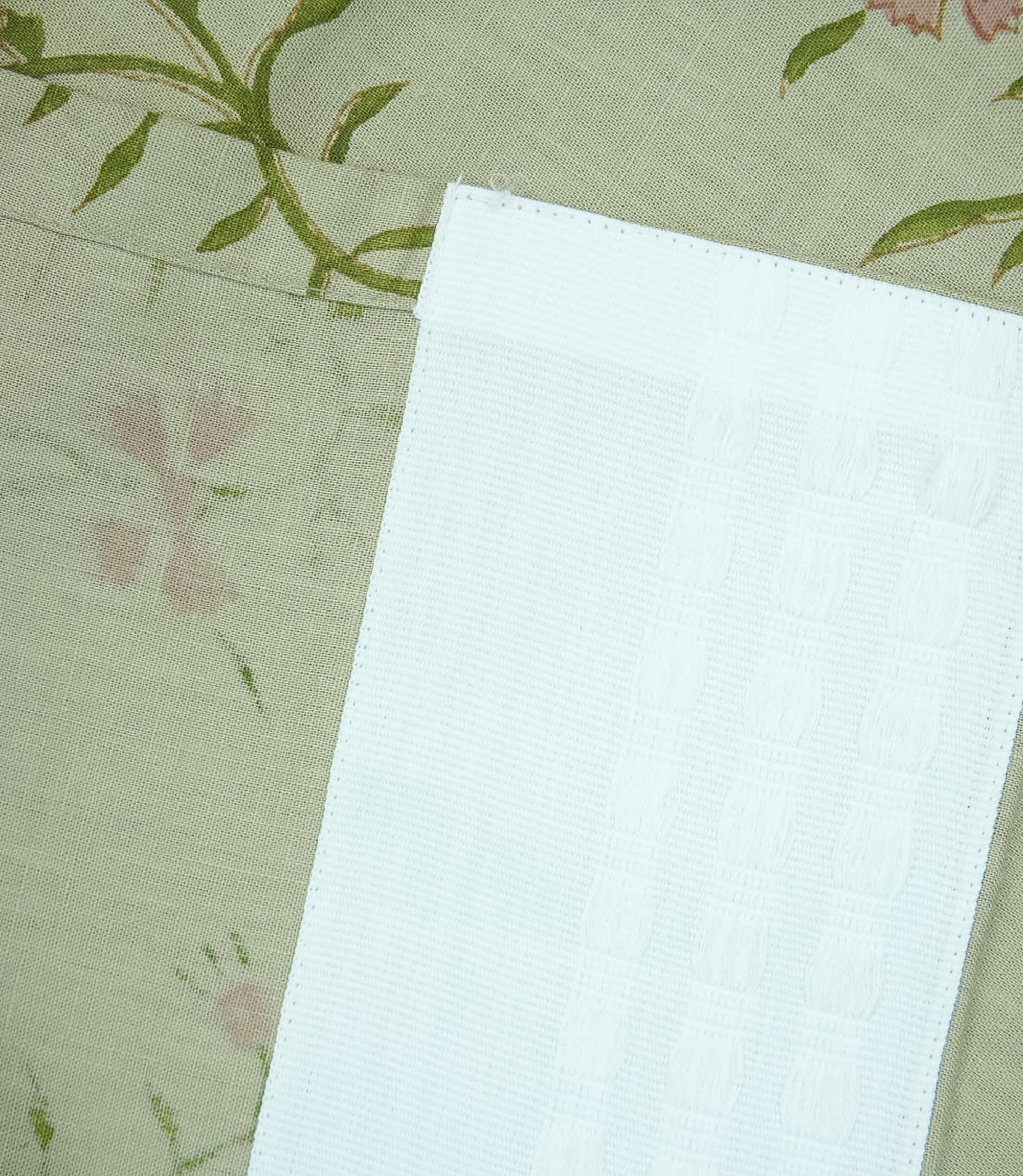 Block Print Gray Floral Linen Bedroom Window Curtains - Daisy