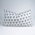 Block Print Kohinoor White Linen Decorative Lumbar Pillow Cover