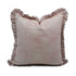 Solid Brown Frill Indoor Cushion Cover | Thick Linen