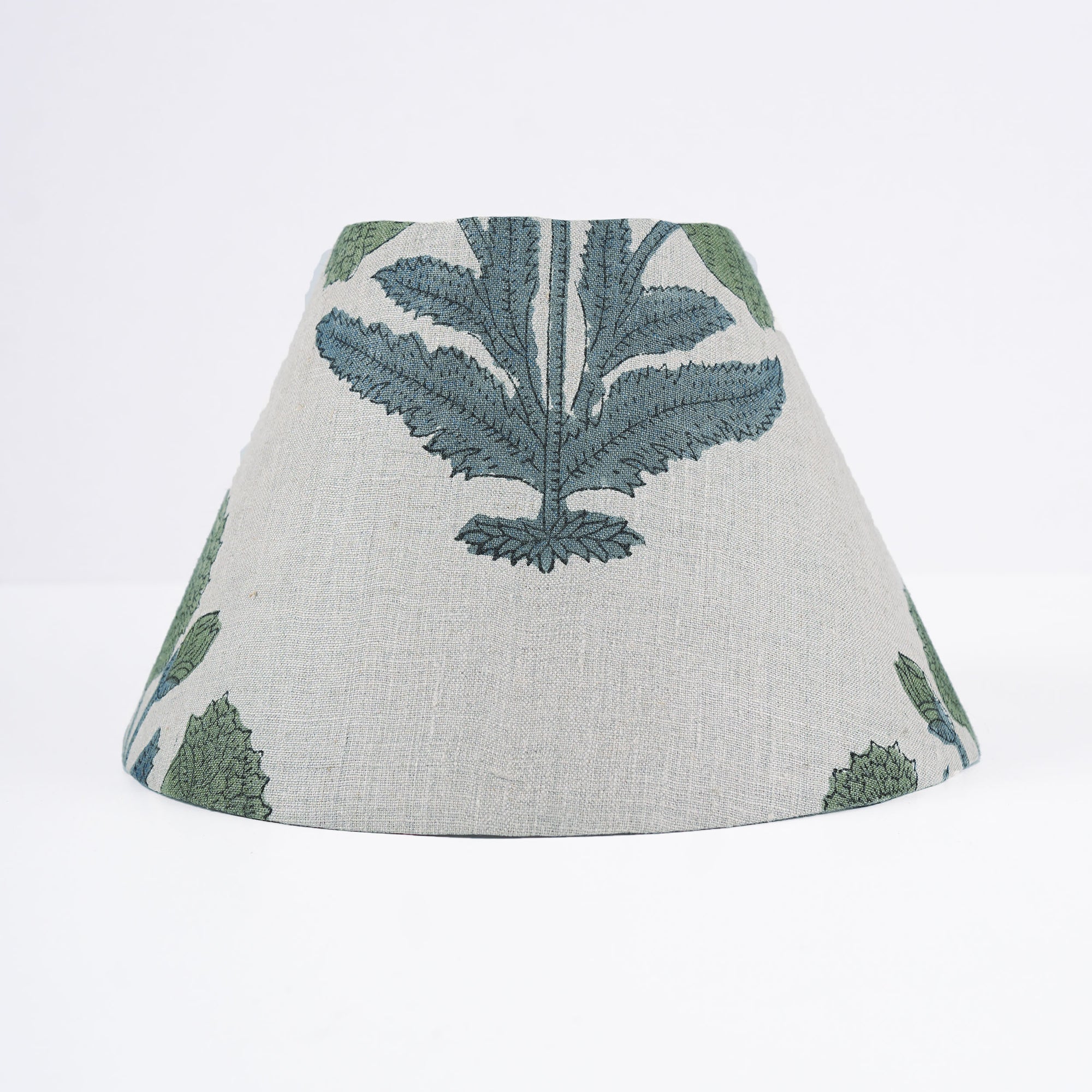 Handcrafted Sage Green Floral Linen Lampshade - Badshah