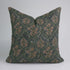 Vishalpushp Tan & Olive Trellis Block Print Cushion Forest Linen