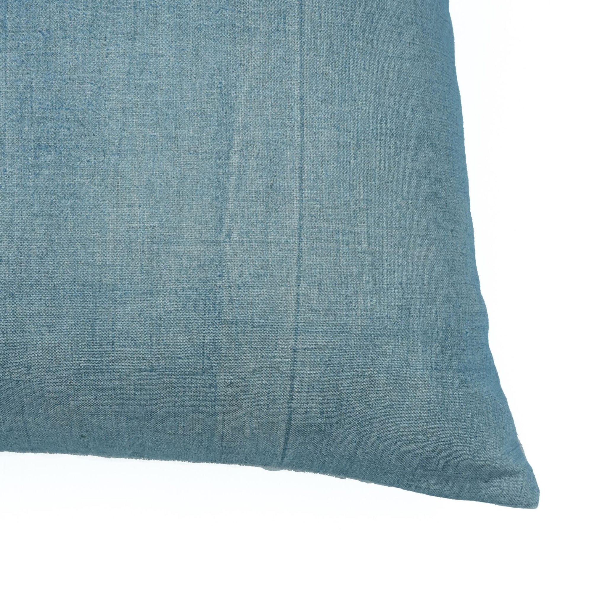 Solid Blue Thick Linen Throw Pillow Cover | Home Decor Accent