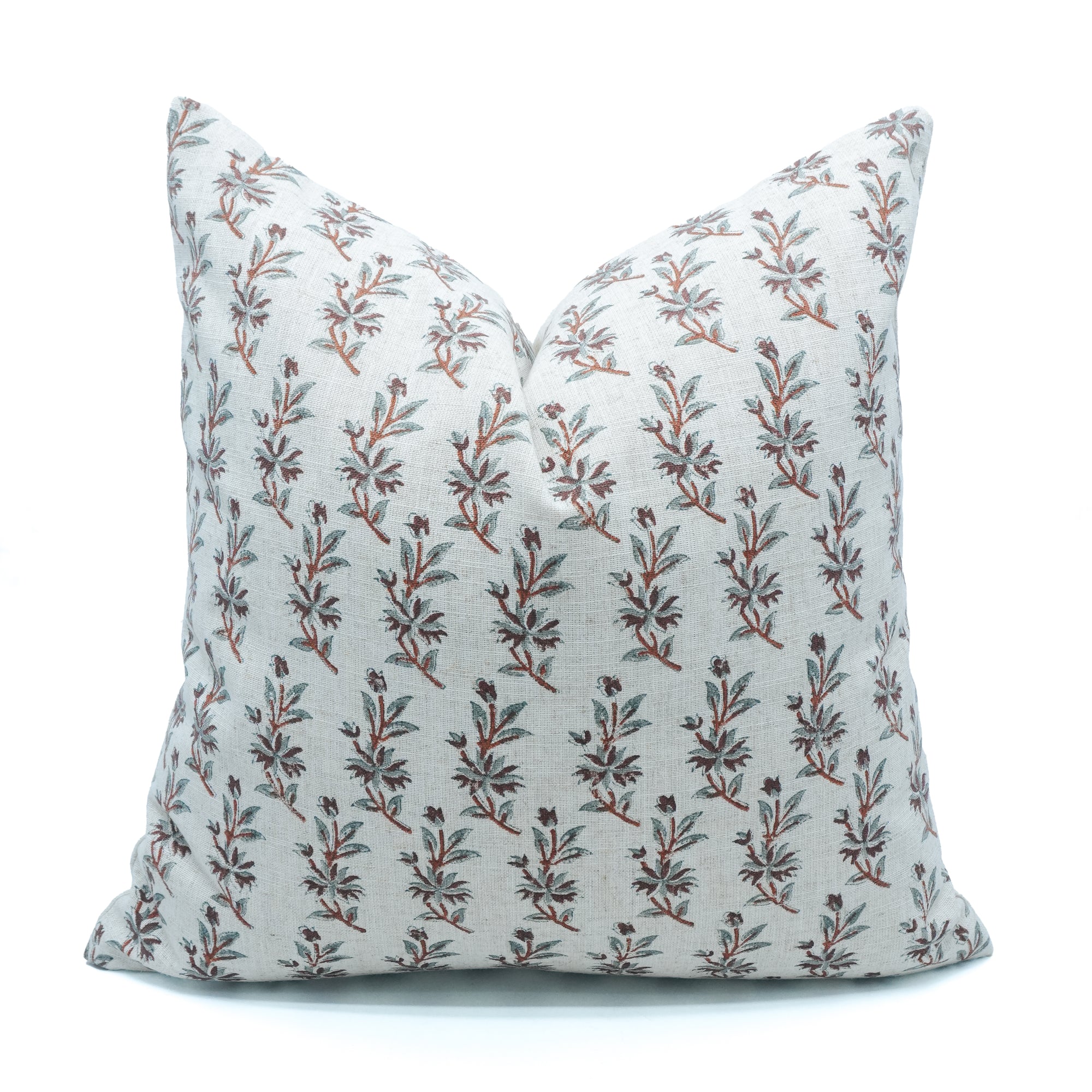 Deepika Indian Print Heavy Viscose Linen Cushion Cover Brown Floral 