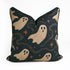 Halloween Charcoal Linen Piping Pillow Cover - Ghostly Sparkles