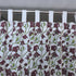 Shivri Dark Brown Floral Block Print Viscose Linen Tab Top Curtains