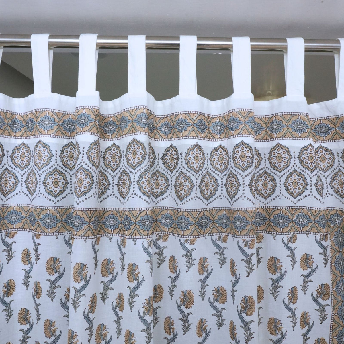 Handmade 100% Cotton Tab Top Curtain - Daffodil