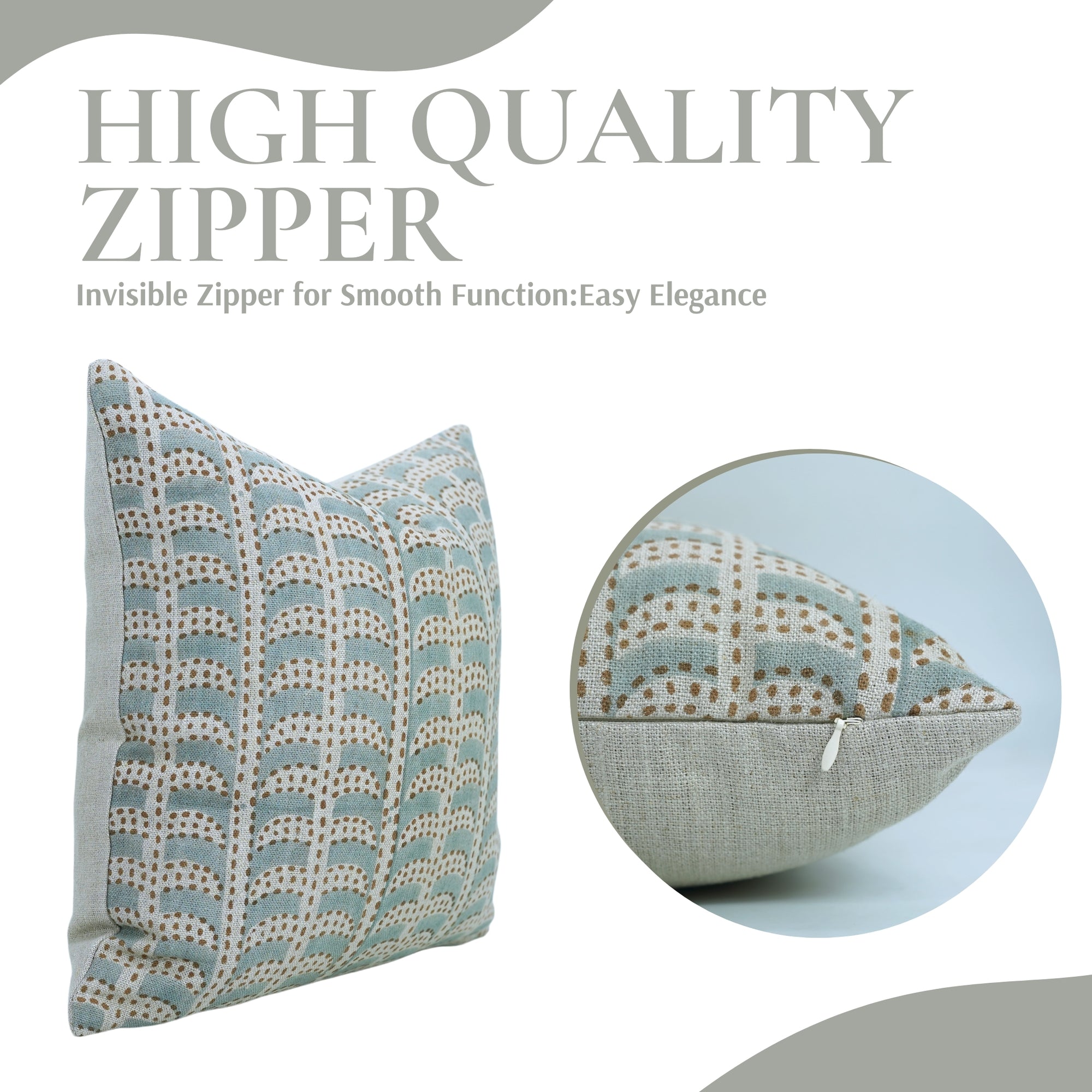 Hand Block Printed Thick Linen Designer Pillow Cover - Blue Garud