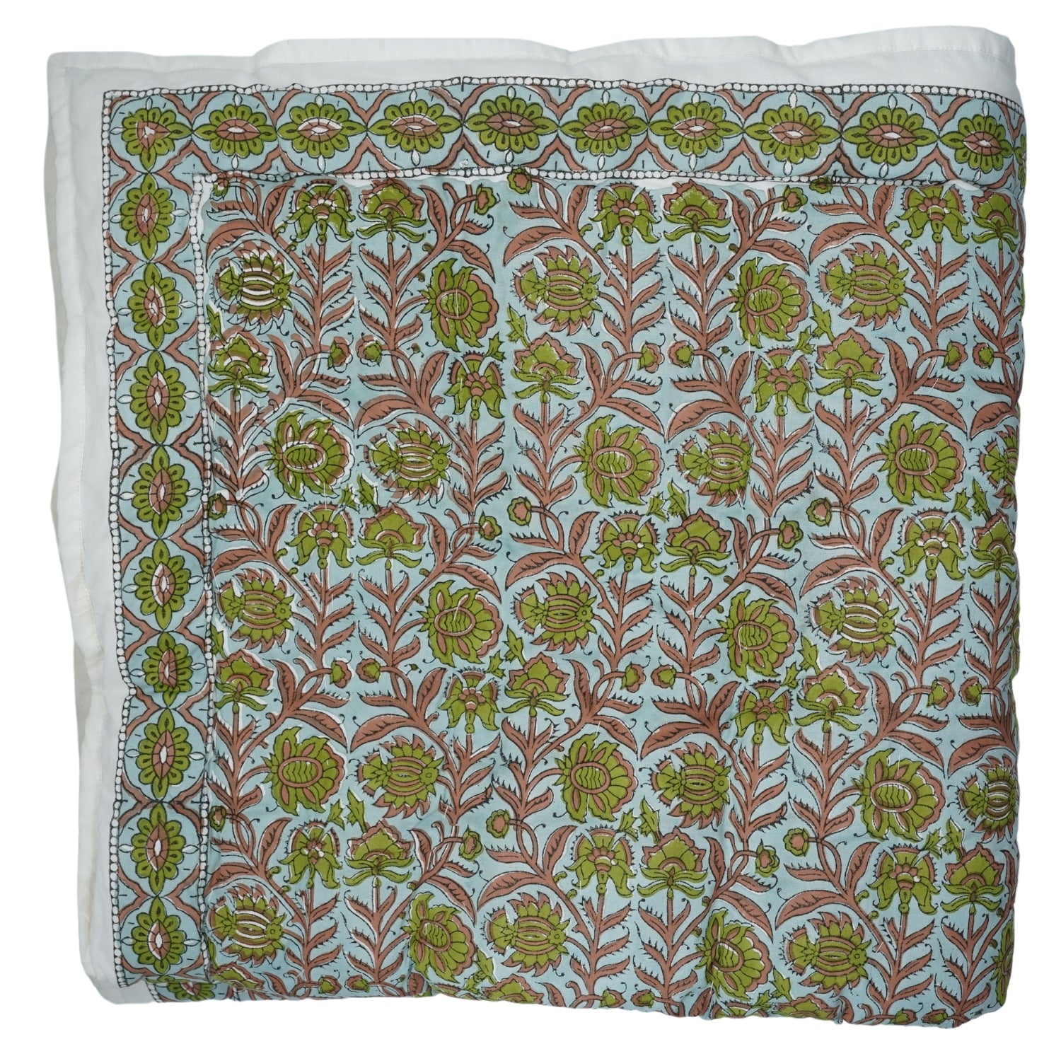 Jaipuri Jaal Hand Block Print Reversible Cotton Quilt