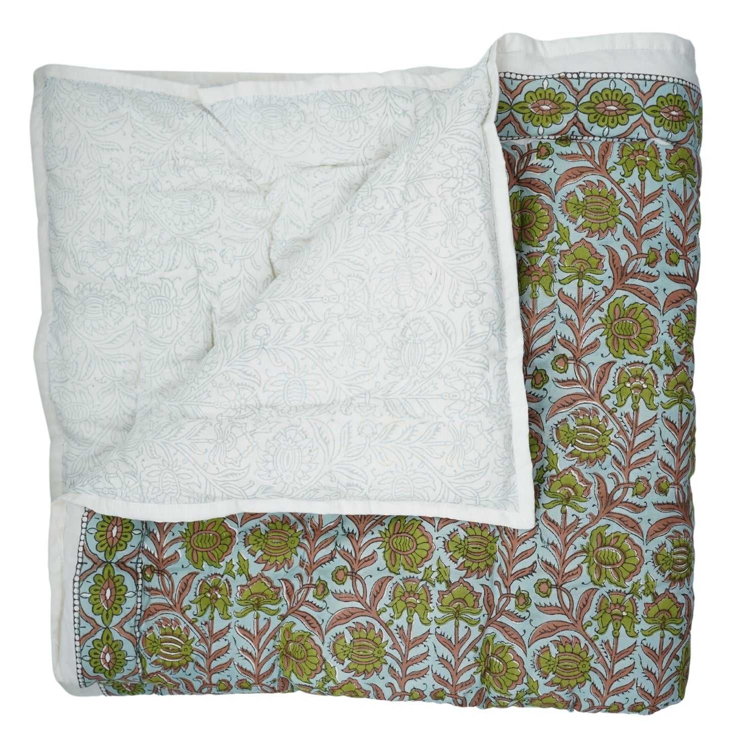 Jaipuri Jaal Hand Block Print Reversible Cotton Quilt