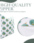 Handmade Indian Block Printed Green & Yellow Pumpkin on Thick Cotton White Cushion Cover for Farmhouse Decor