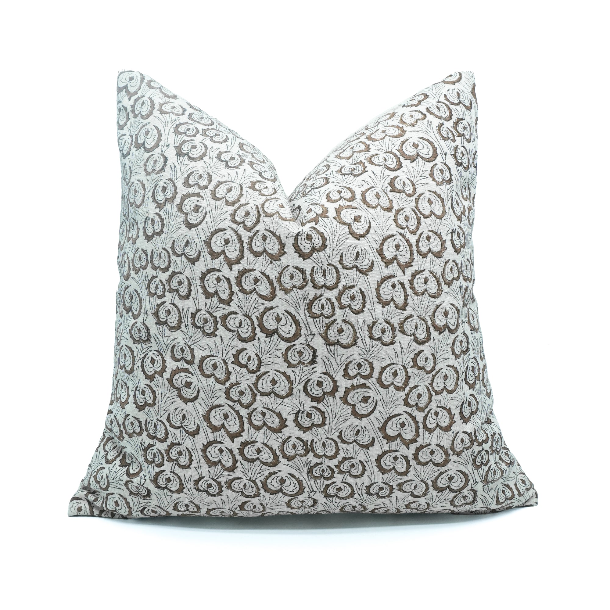 Heart Vine Mehroon Handmade Viscose Linen Pillow Cover