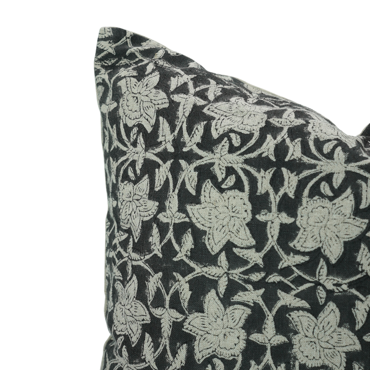 Block Printed Pure Linen Pillow Cover - Chudamani By Fabdivine