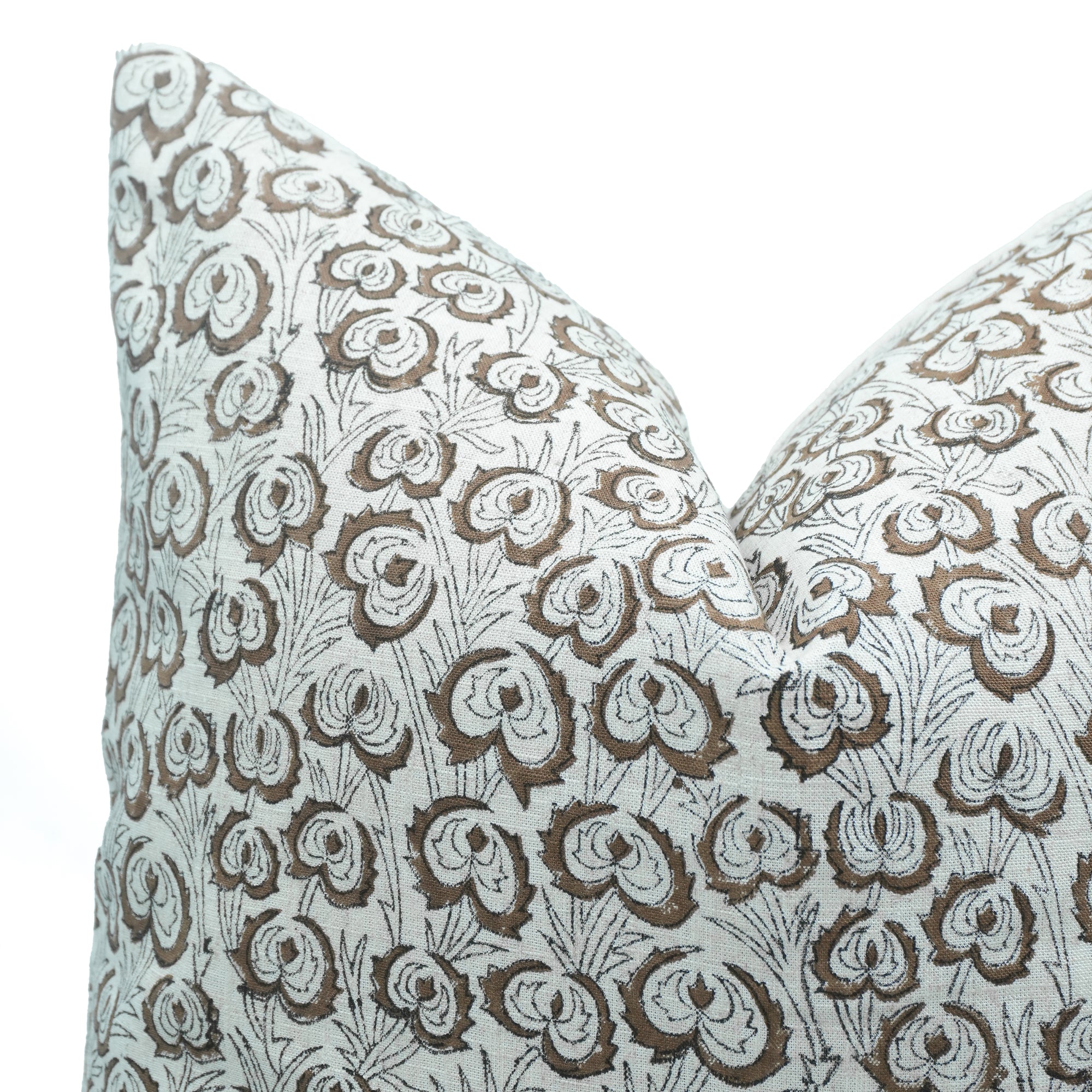 Heart Vine Mehroon Handmade Viscose Linen Pillow Cover
