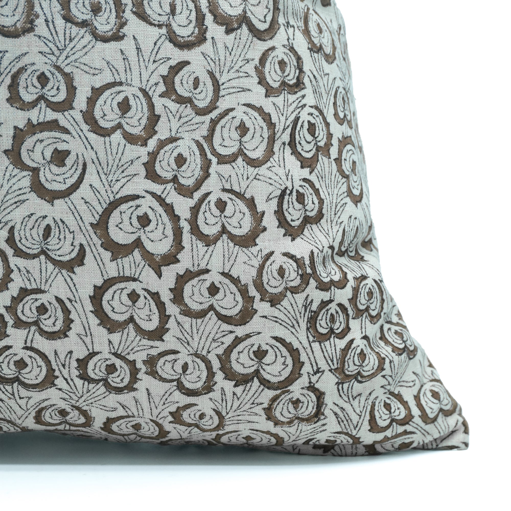 Heart Vine Mehroon Handmade Viscose Linen Pillow Cover