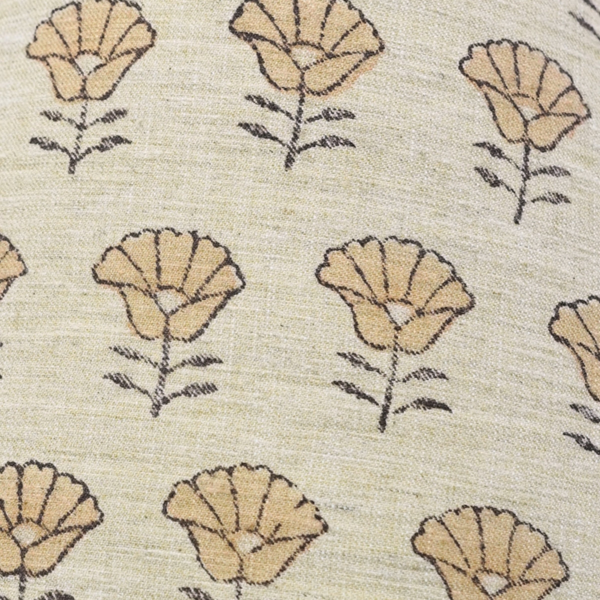 Block Printed Kohinoor Beige Linen Blend Lampshade