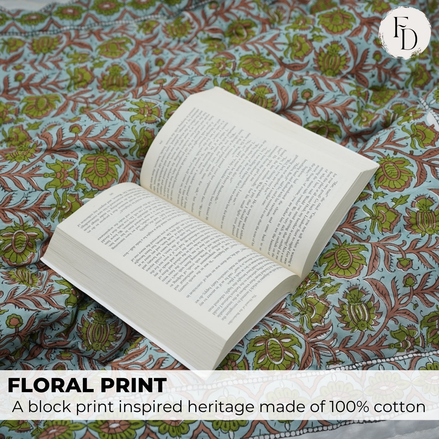 Jaipuri Jaal Hand Block Print Reversible Cotton Quilt