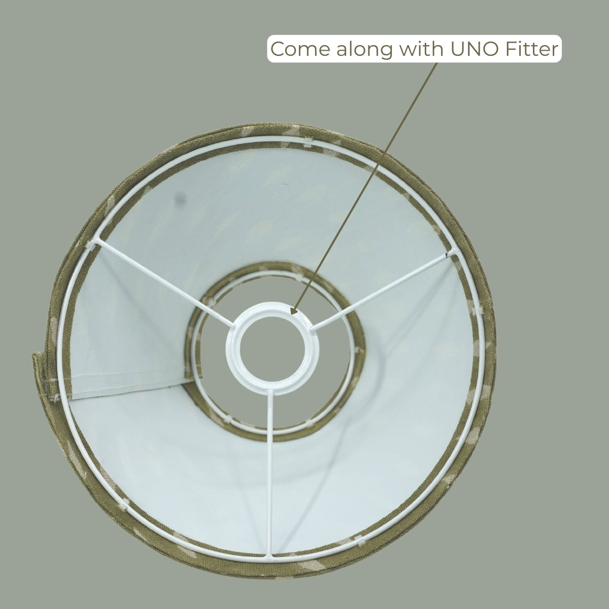 Omji Light Green Gray Mini Floral Thick Linen Detachable Lampshade