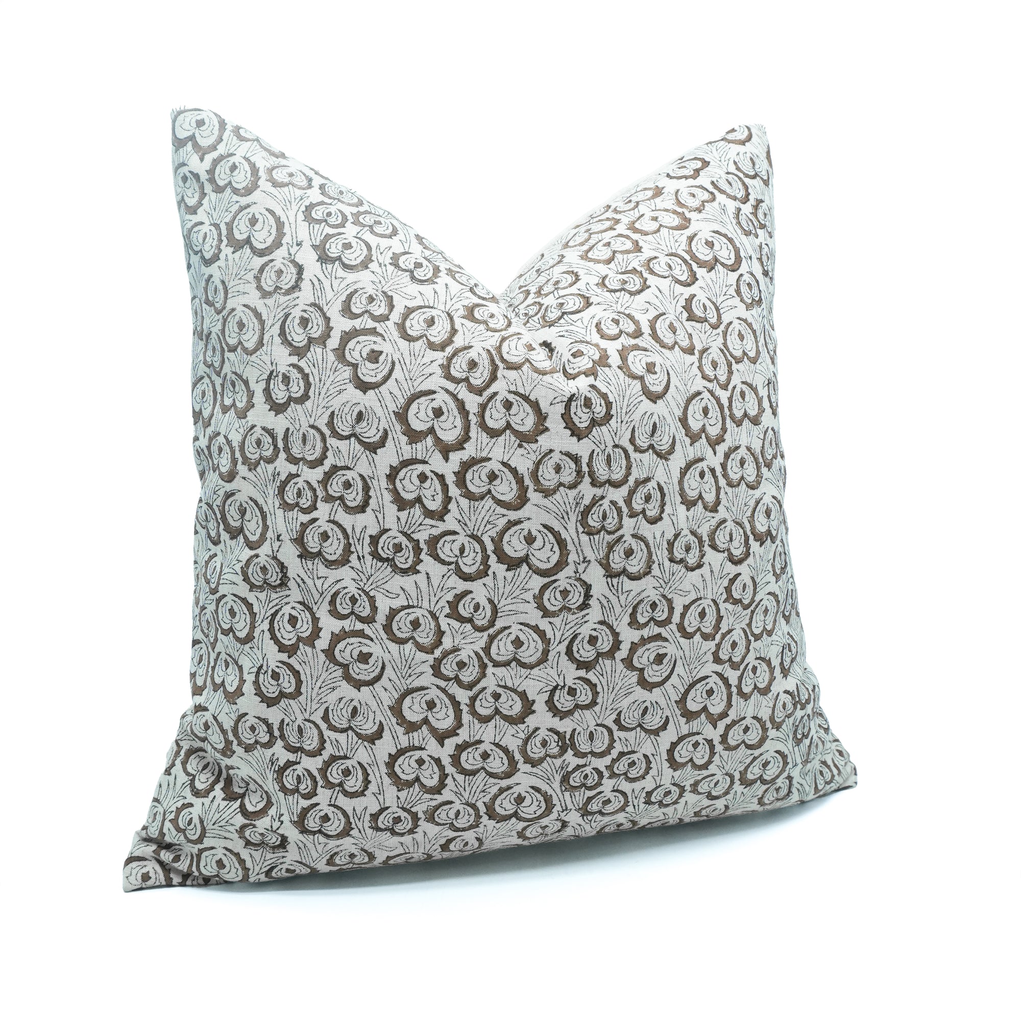 Heart Vine Mehroon Handmade Viscose Linen Pillow Cover