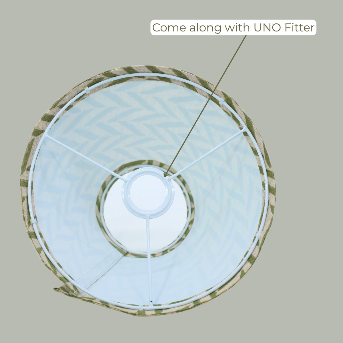 Jheel Green Pure Linen Handmade Detachable Indian Art Lampshade