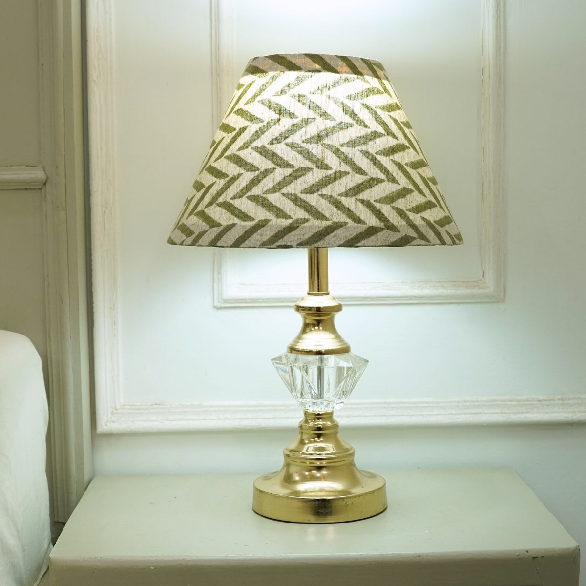 Jheel Green Pure Linen Handmade Detachable Indian Art Lampshade