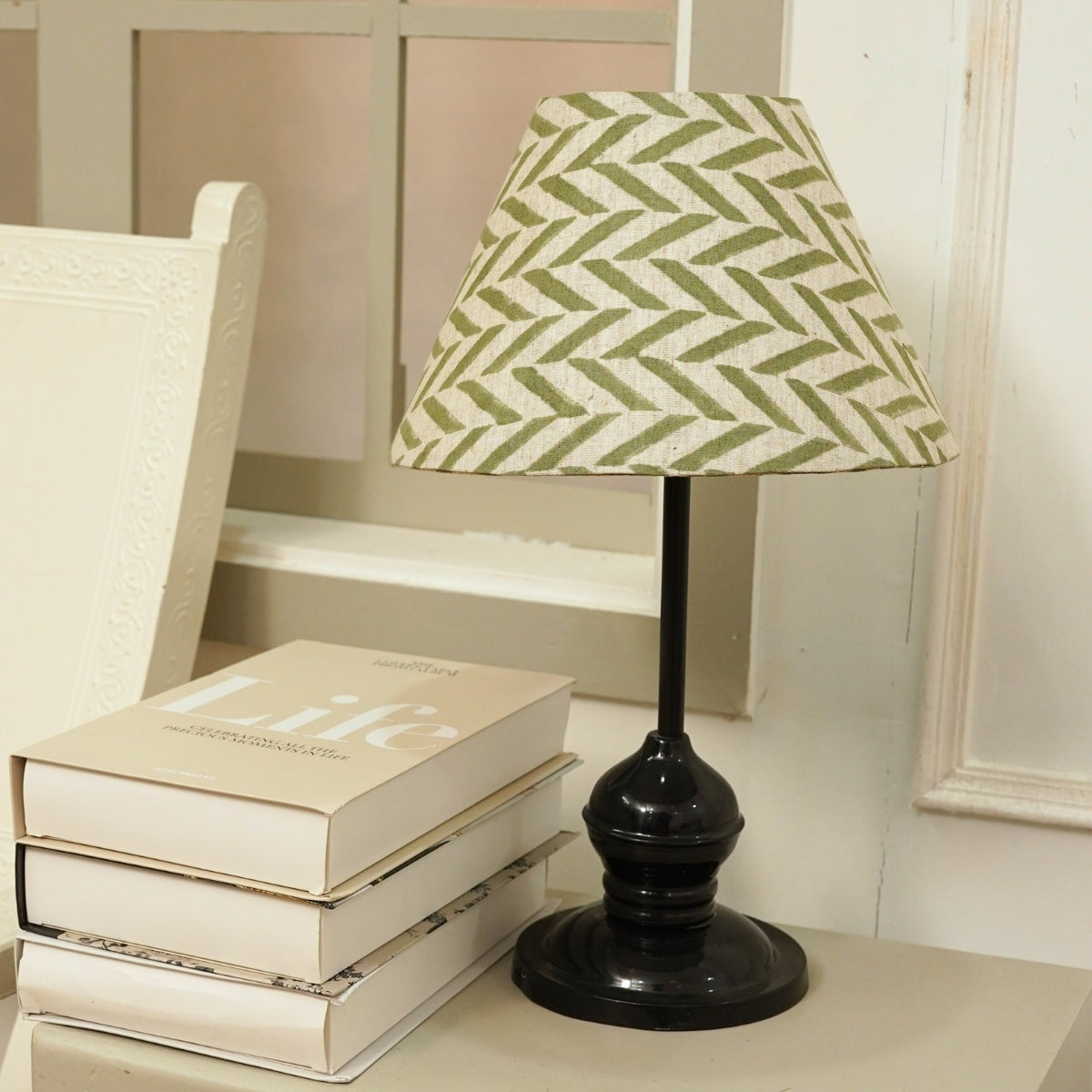 Jheel Green Pure Linen Handmade Detachable Indian Art Lampshade