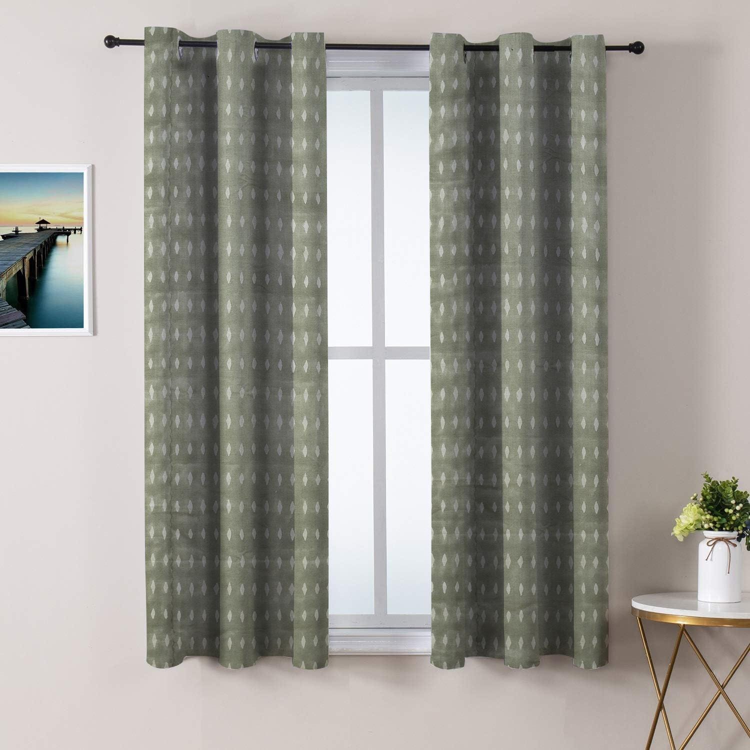 Handmade Floral Linen Blackout Curtain with Grommets Drapes - Omgi