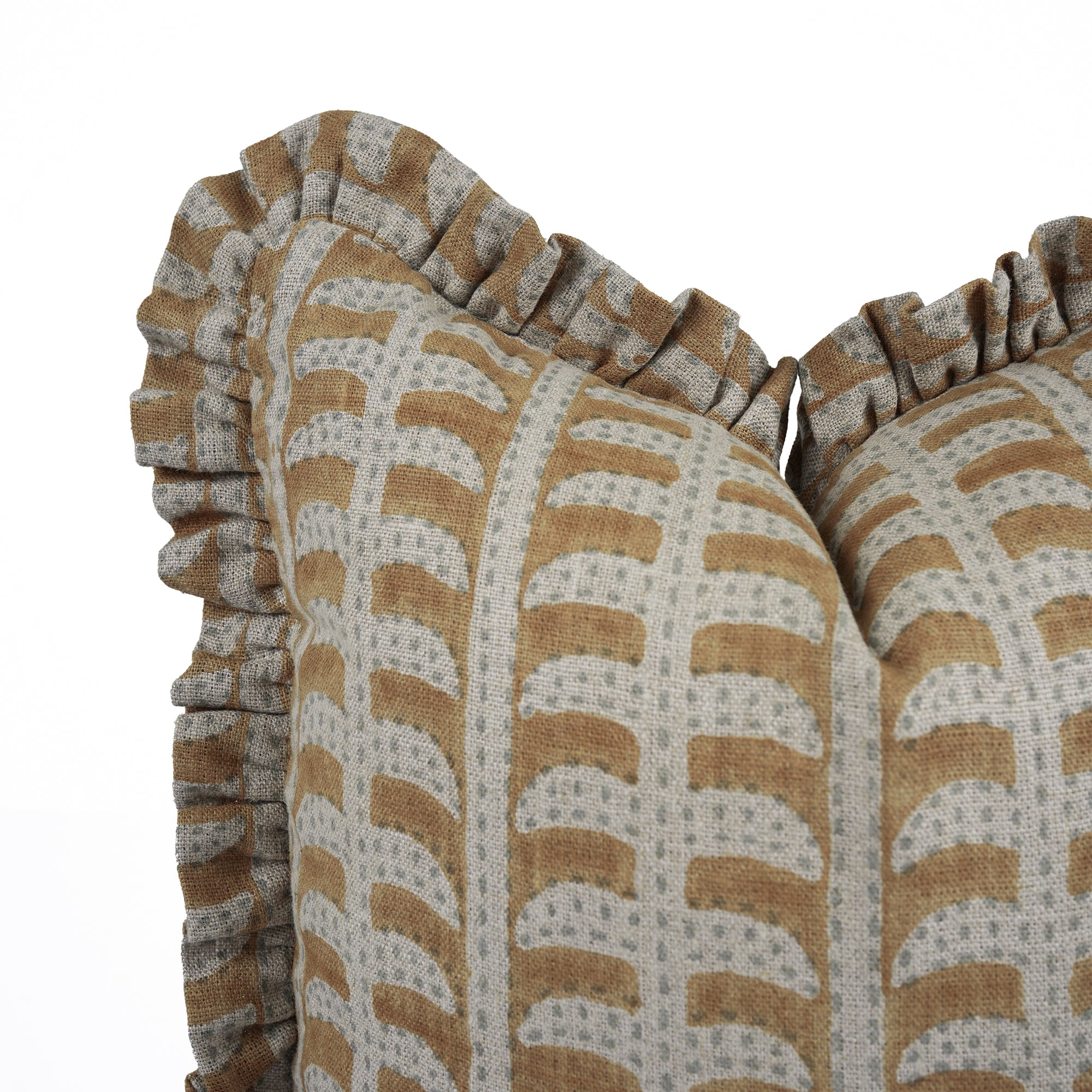 Indian Artisan Block Print Ruffled Throw Pillow – Garud Design