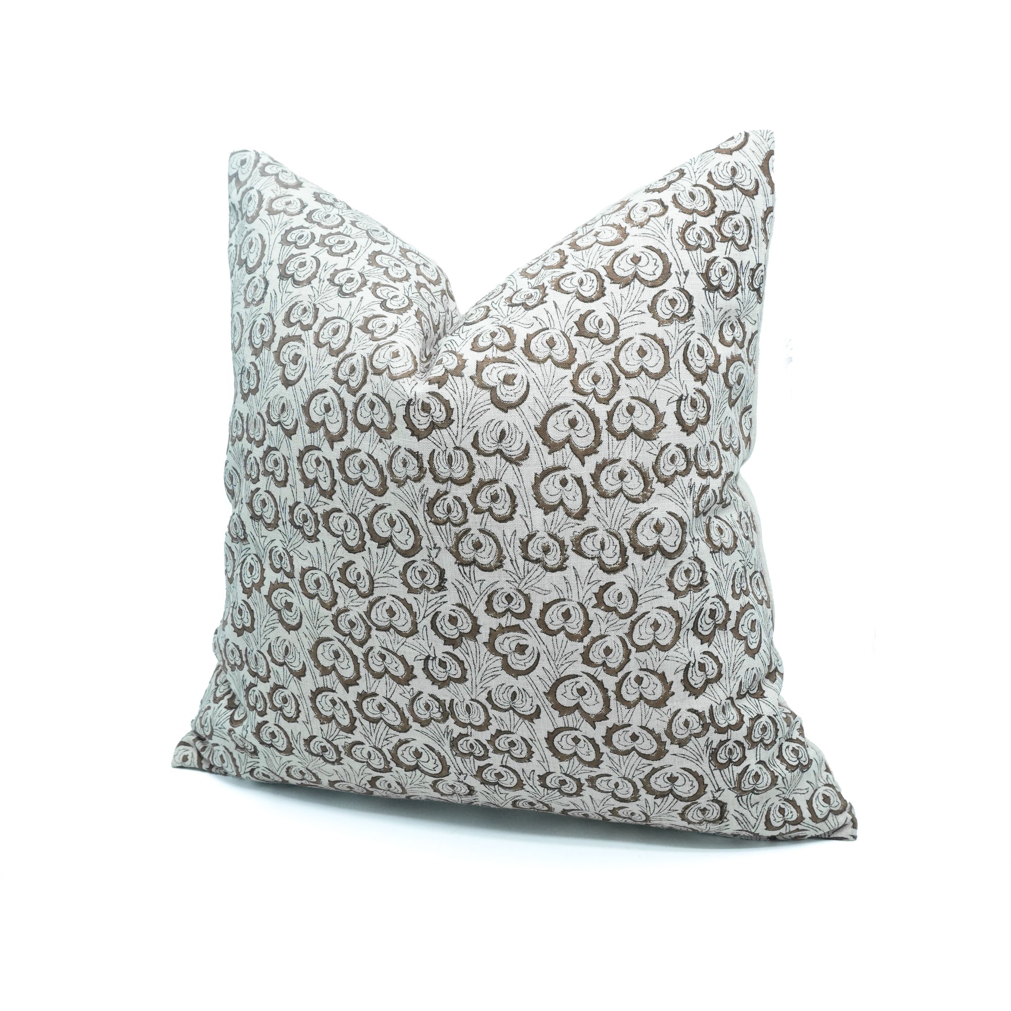 Heart Vine Mehroon Handmade Viscose Linen Pillow Cover