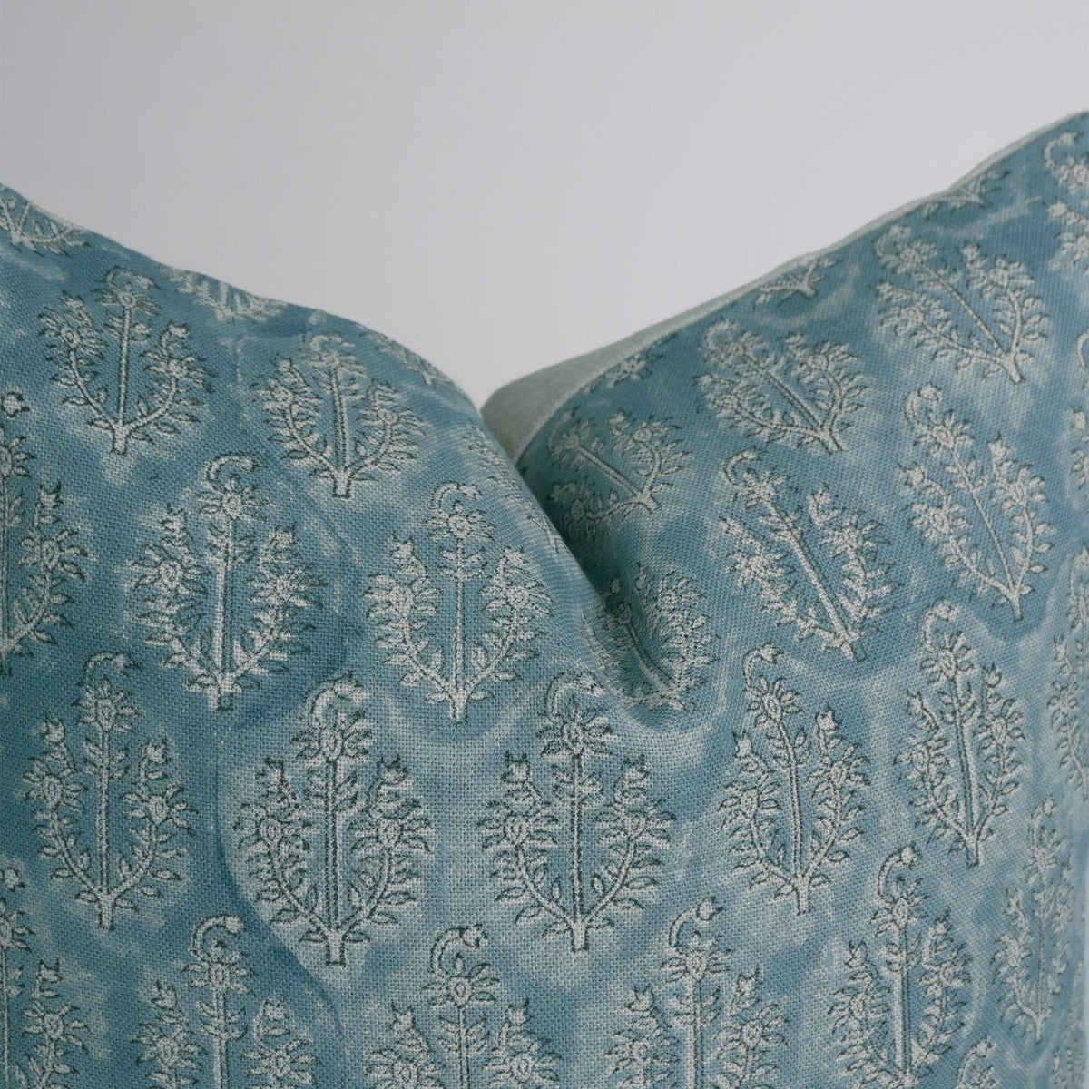 Block Print Neelgagan Blue Throw Cushion Cover
