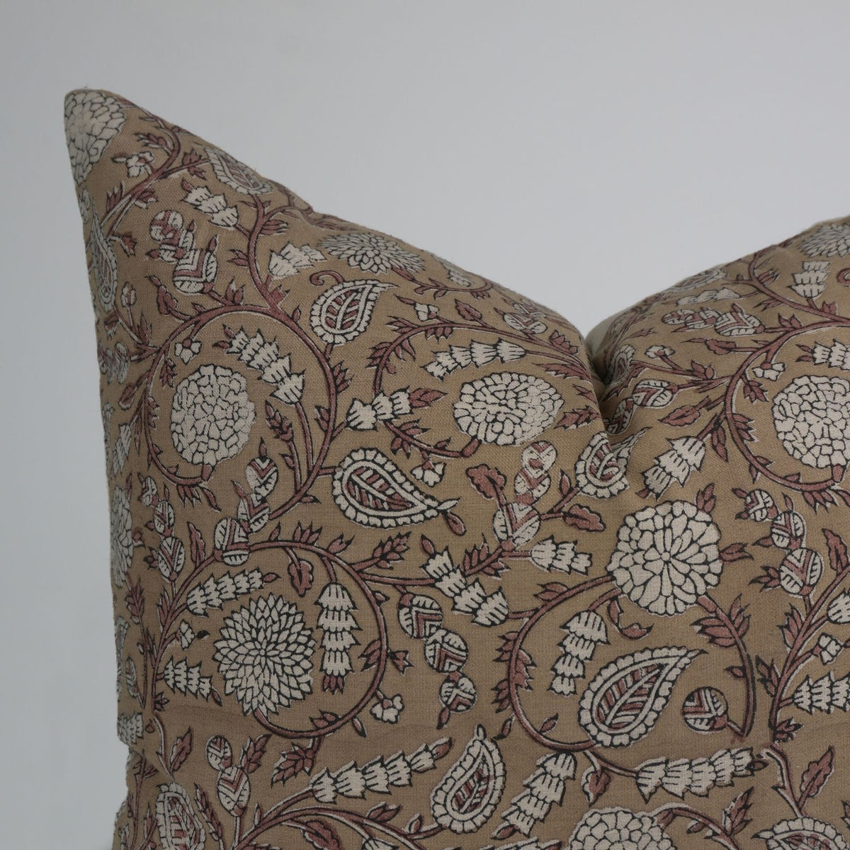 Handmade Shilong Linen Blend Camel Decorative Pillow Cover