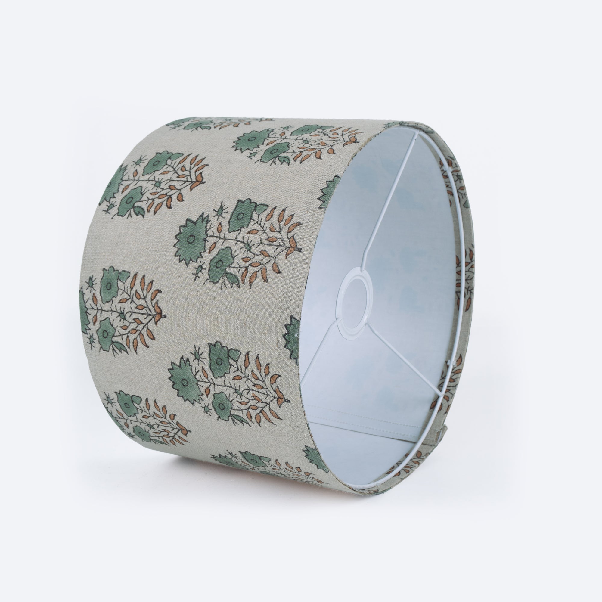 Mayra Indian Block Print Floral Pure Linen Boho Lampshade