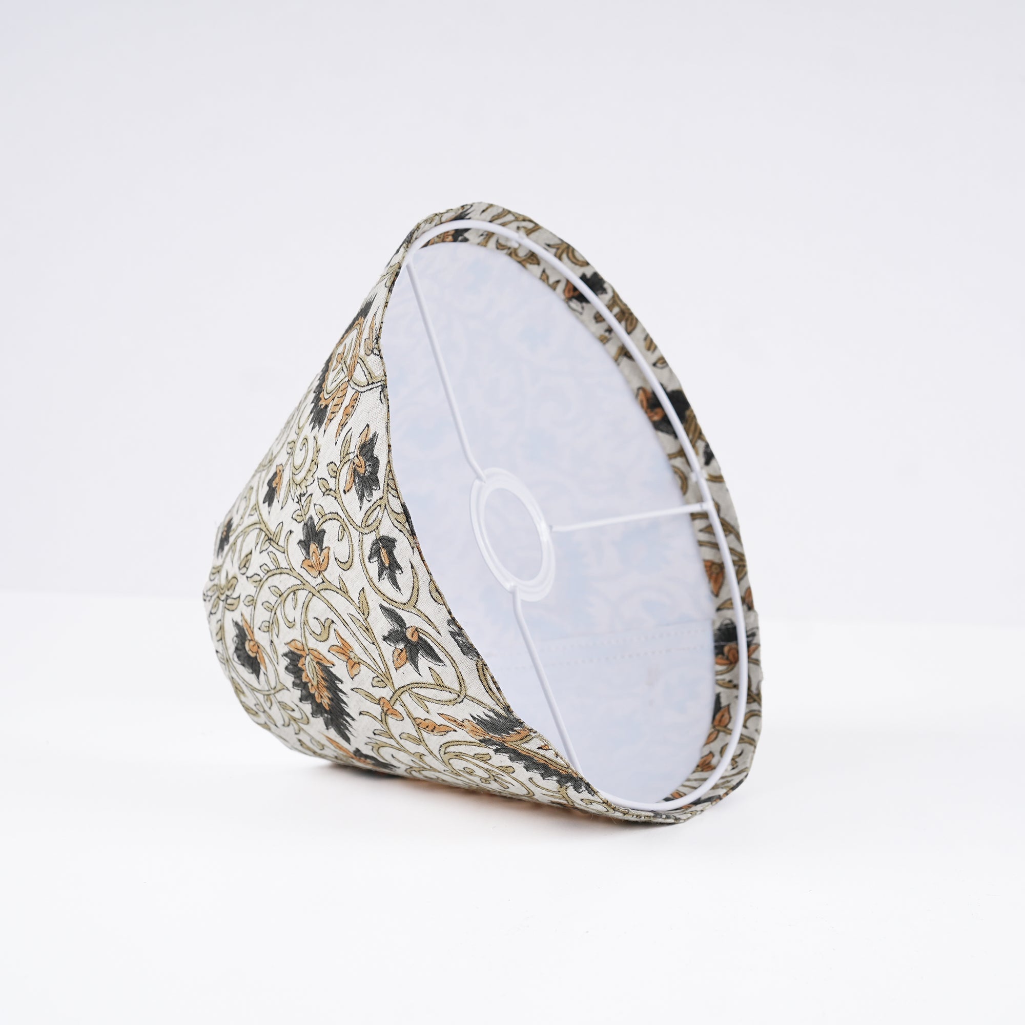 Block Printed Cotton Linen Decorative Lampshade - Hawa Mahal