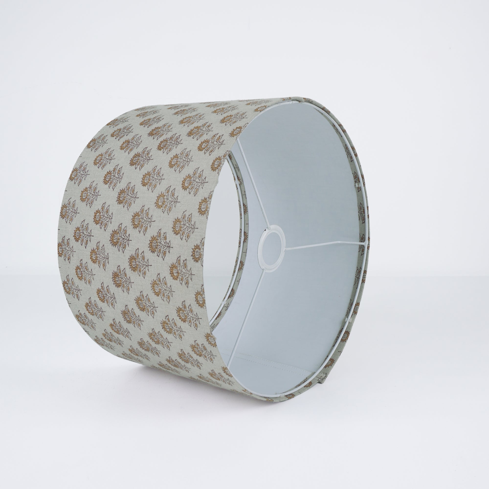 Jaipur Crafted Bagru Buti Pure Linen Floor Lampshade