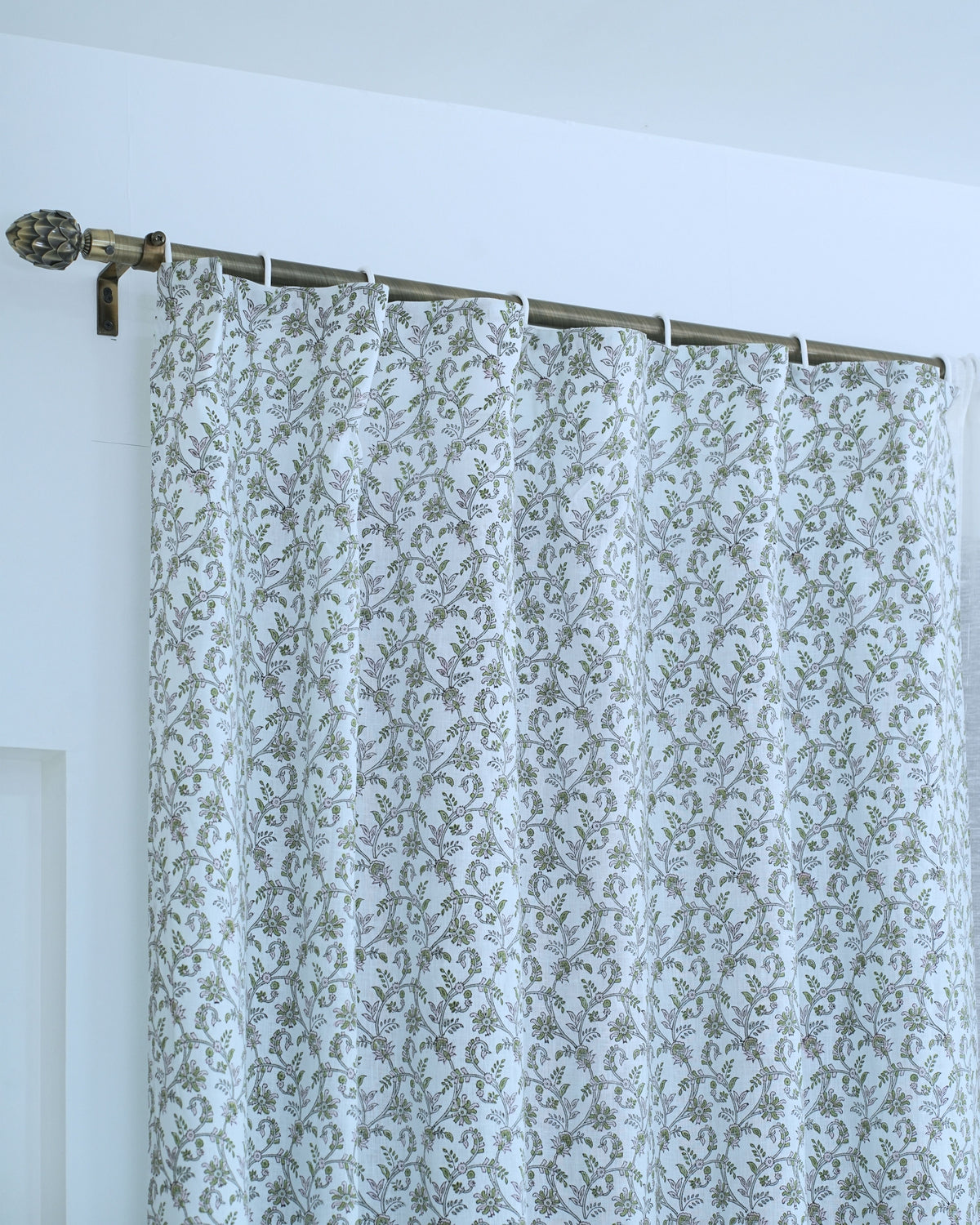 Floral Handcrafted Boho Curtain on Viscose Colored Linen || Varanasi